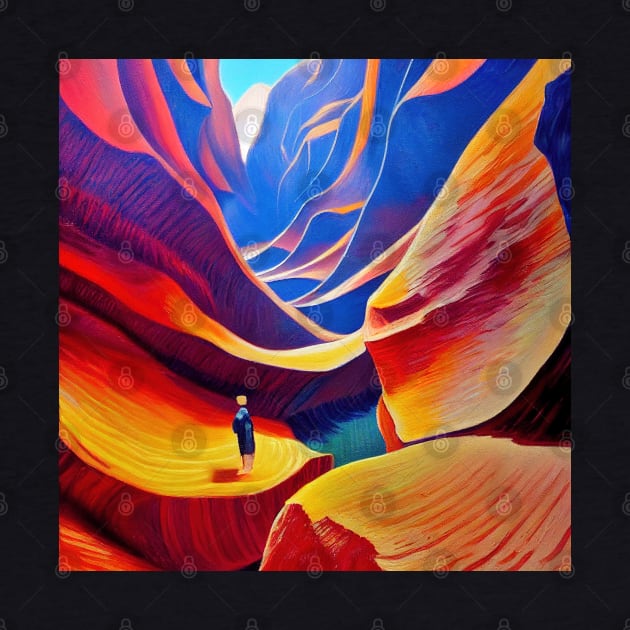 Antelope Canyon painting in Vincent van Gogh style by Classical